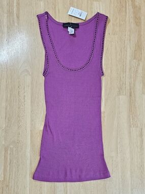 Express Ribbed Gem Studded Tank Top